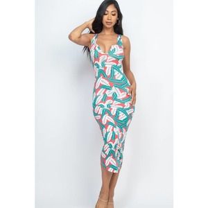Womens Sleeveless multicolor bodycon Dress
